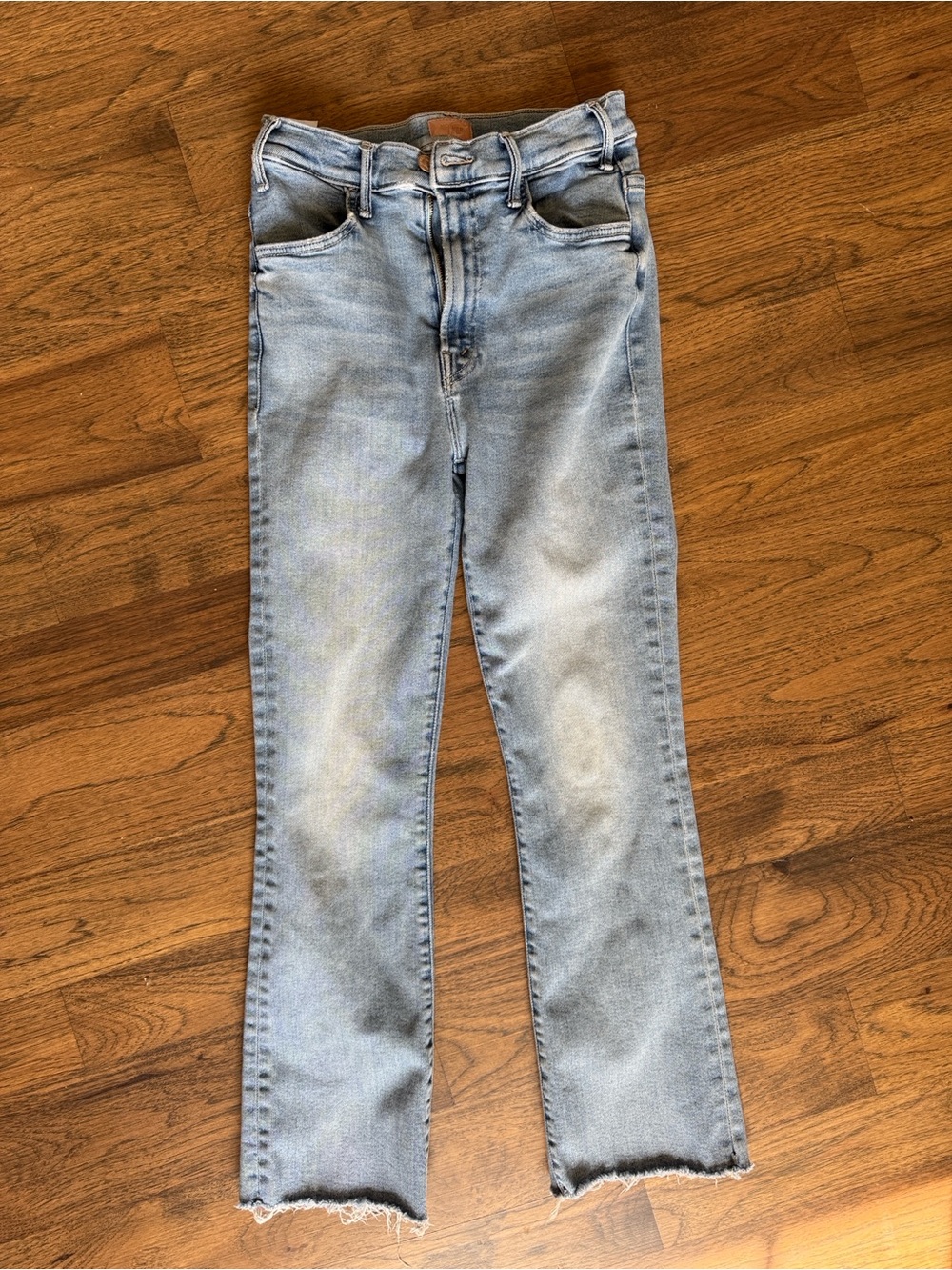 MOTHER hustler Ankle Light Blue Cropped Ankle Jeans
